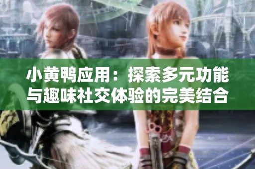 小黄鸭应用：探索多元功能与趣味社交体验的完美结合