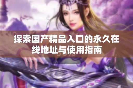 探索国产精品入口的永久在线地址与使用指南