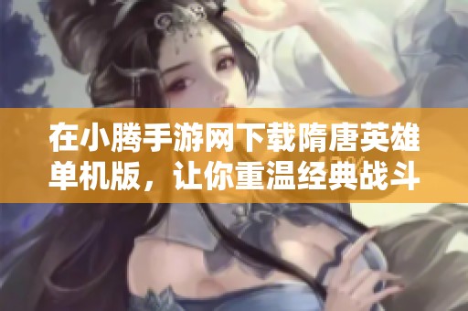 在小腾手游网下载隋唐英雄单机版，让你重温经典战斗体验！