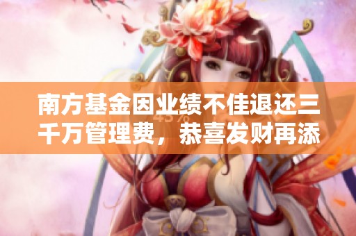 南方基金因业绩不佳退还三千万管理费，恭喜发财再添一笔