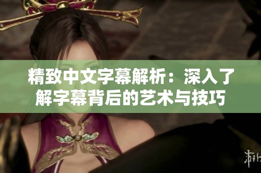精致中文字幕解析：深入了解字幕背后的艺术与技巧