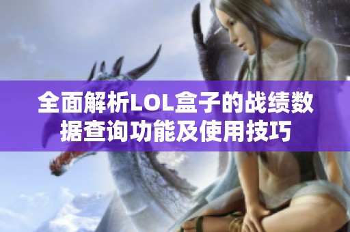 全面解析LOL盒子的战绩数据查询功能及使用技巧