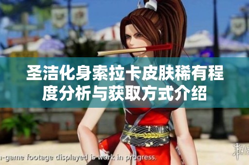 圣洁化身索拉卡皮肤稀有程度分析与获取方式介绍