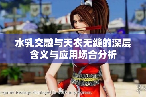 水乳交融与天衣无缝的深层含义与应用场合分析