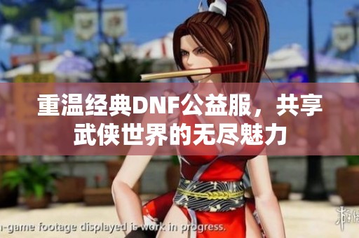 重温经典DNF公益服，共享武侠世界的无尽魅力