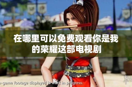 在哪里可以免费观看你是我的荣耀这部电视剧