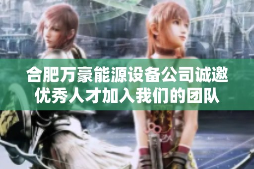 合肥万豪能源设备公司诚邀优秀人才加入我们的团队