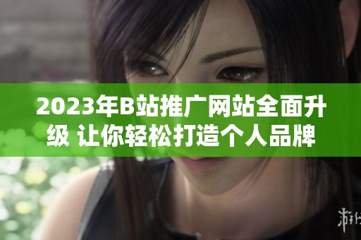 2023年B站推广网站全面升级 让你轻松打造个人品牌