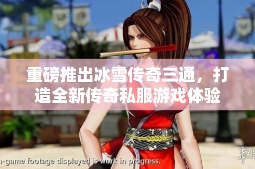 重磅推出冰雪传奇三通，打造全新传奇私服游戏体验