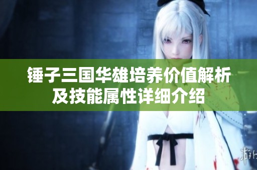 锤子三国华雄培养价值解析及技能属性详细介绍