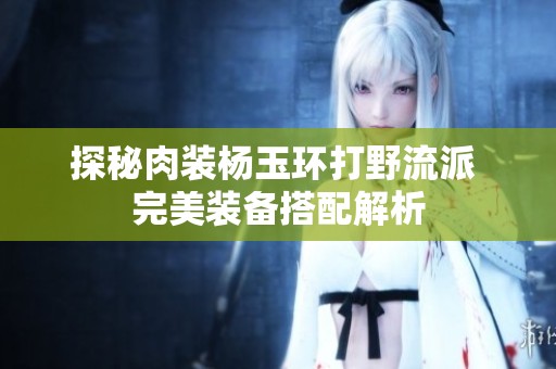 探秘肉装杨玉环打野流派 完美装备搭配解析
