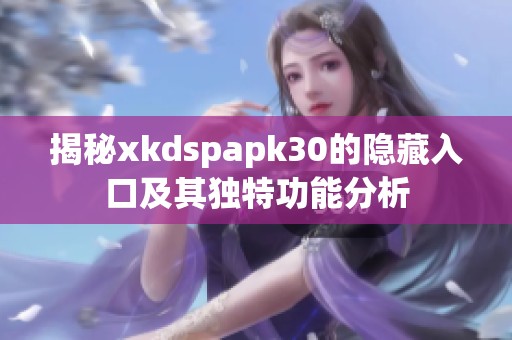 揭秘xkdspapk30的隐藏入口及其独特功能分析