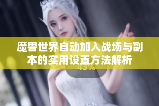 魔兽世界自动加入战场与副本的实用设置方法解析