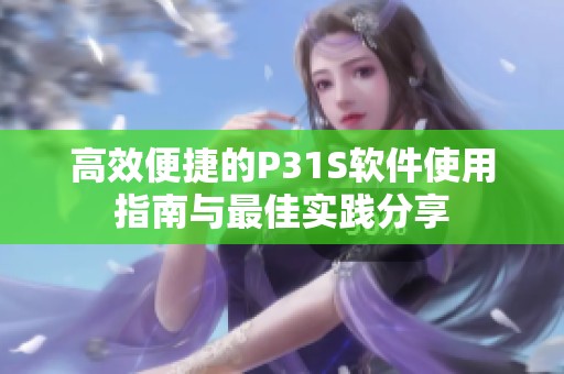 高效便捷的P31S软件使用指南与最佳实践分享