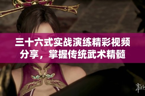 三十六式实战演练精彩视频分享，掌握传统武术精髓