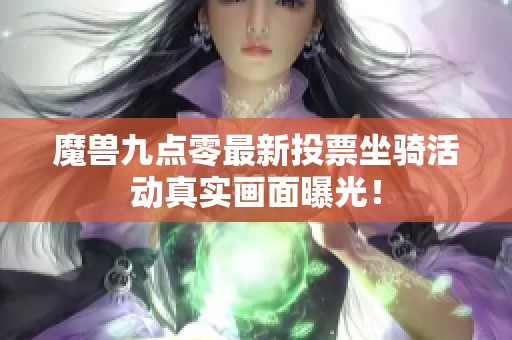 魔兽九点零最新投票坐骑活动真实画面曝光！