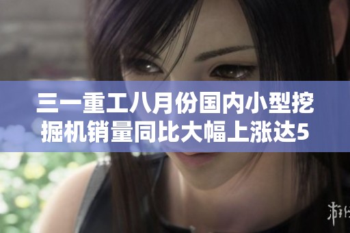 三一重工八月份国内小型挖掘机销量同比大幅上涨达51%