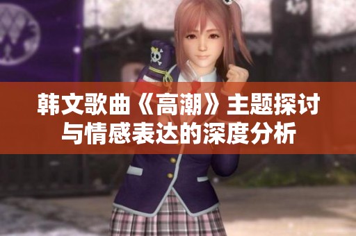 韩文歌曲《高潮》主题探讨与情感表达的深度分析