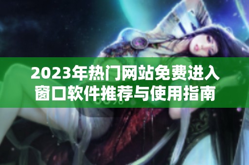 2023年热门网站免费进入窗口软件推荐与使用指南