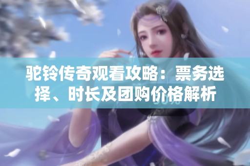 驼铃传奇观看攻略：票务选择、时长及团购价格解析