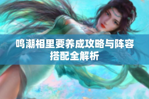 鸣潮相里要养成攻略与阵容搭配全解析