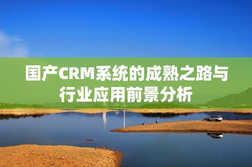 国产CRM系统的成熟之路与行业应用前景分析