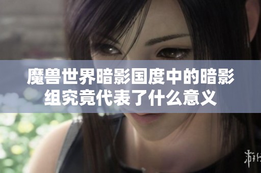 魔兽世界暗影国度中的暗影组究竟代表了什么意义