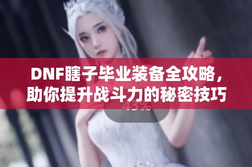 DNF瞎子毕业装备全攻略，助你提升战斗力的秘密技巧