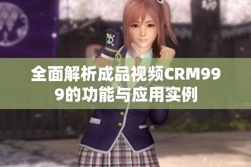 全面解析成品视频CRM999的功能与应用实例