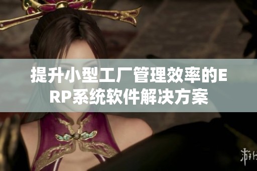 提升小型工厂管理效率的ERP系统软件解决方案
