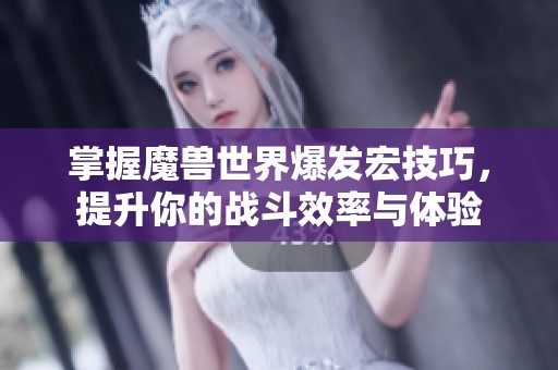 掌握魔兽世界爆发宏技巧，提升你的战斗效率与体验