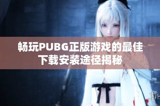 畅玩PUBG正版游戏的最佳下载安装途径揭秘
