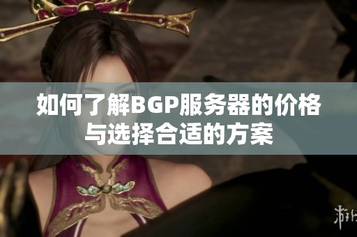 如何了解BGP服务器的价格与选择合适的方案