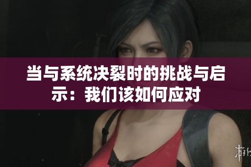 当与系统决裂时的挑战与启示：我们该如何应对