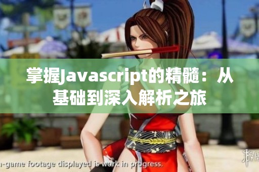 掌握Javascript的精髓：从基础到深入解析之旅