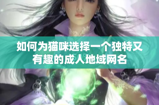 如何为猫咪选择一个独特又有趣的成人地域网名