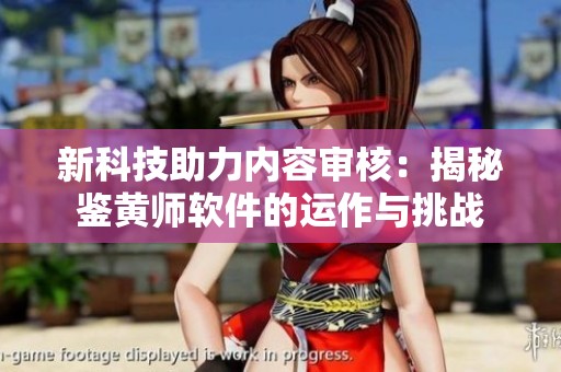 新科技助力内容审核：揭秘鉴黄师软件的运作与挑战